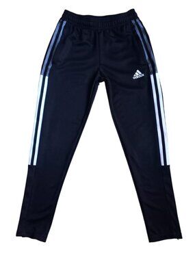 Adidas Navy Blue Youth Track Pants 3-Stripe Athletic Training Joggers Size 9/10